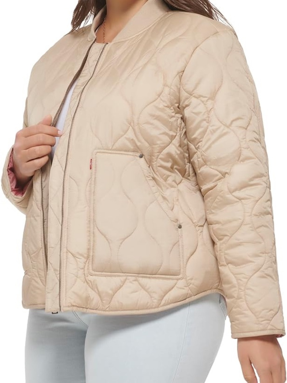 Levi's Quilted Bomber Jacket in Beige